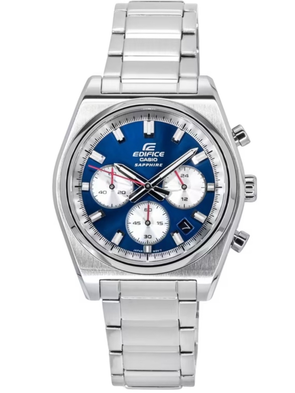 Casio Edifice Silver Case Blue Dial Chronograph Watch